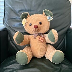 Hallmark Tan and Green Corduroy Teddy Bear